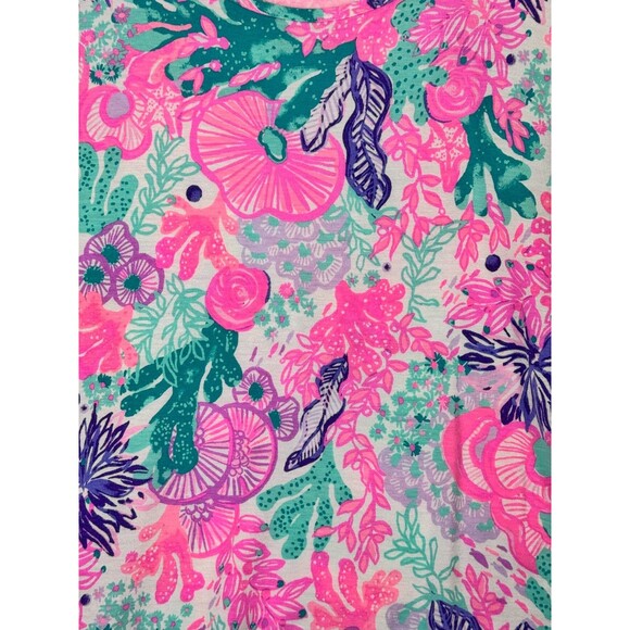 Lilly Pulitzer Tank Top Womens XXL Pink Green Floral Print Sleeveless Preppy - Picture 6 of 11